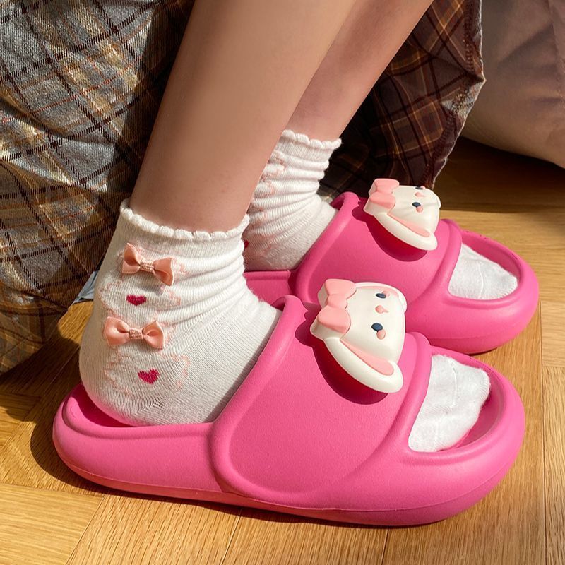 EVA shit feeling cute slippers female summer students indoor and outdoor wear non-slip thick bottom not smelly feet home dormitory sandals