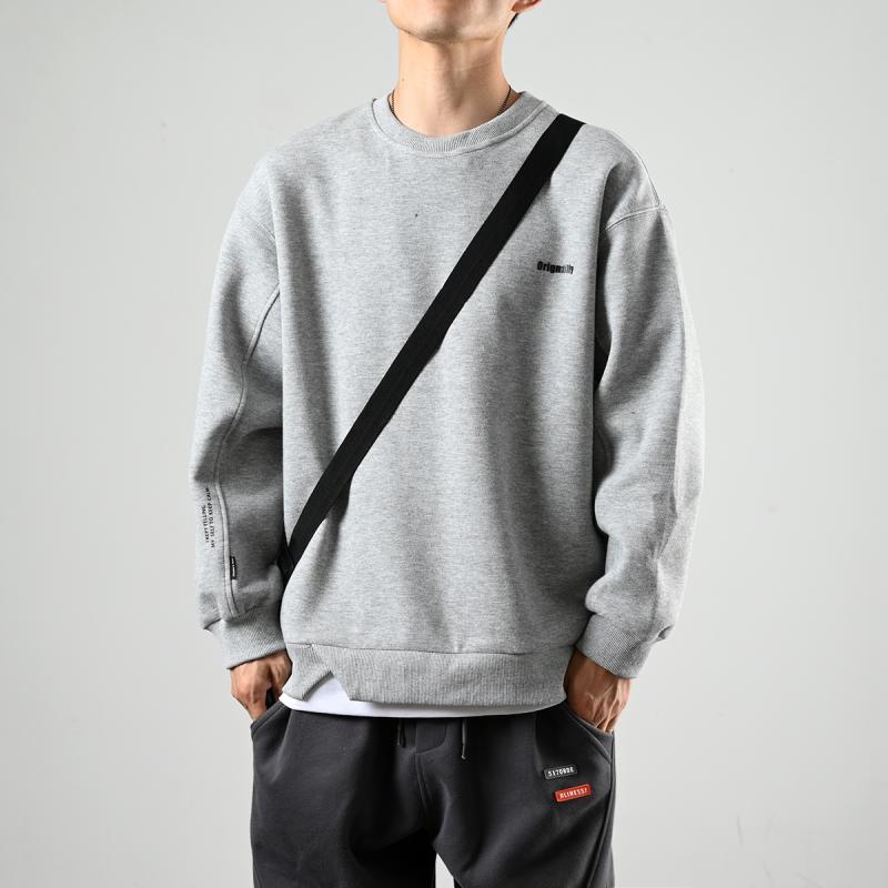 XGI fake two-piece sweatshirt for men spring and autumn new fashion brand casual versatile round neck hooded long-sleeved top jacket trendy
