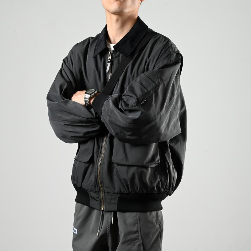 XGI 美式工装外套男秋季新款飞行员夹克户外机能多口袋翻领褂子潮
