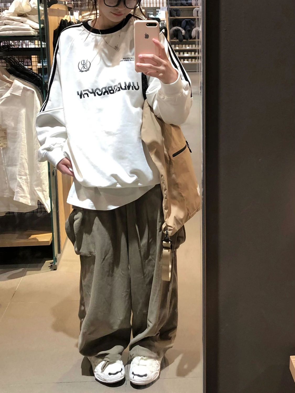 美式衛衣女圓領2023新款春秋款寬鬆大碼oversize情侶裝字母外套潮