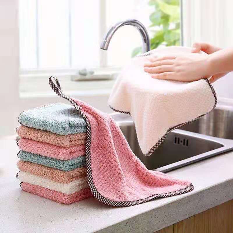 厨房抹布不沾油洗碗布巾可挂式百洁布清洁布吸水不掉毛擦桌擦手巾