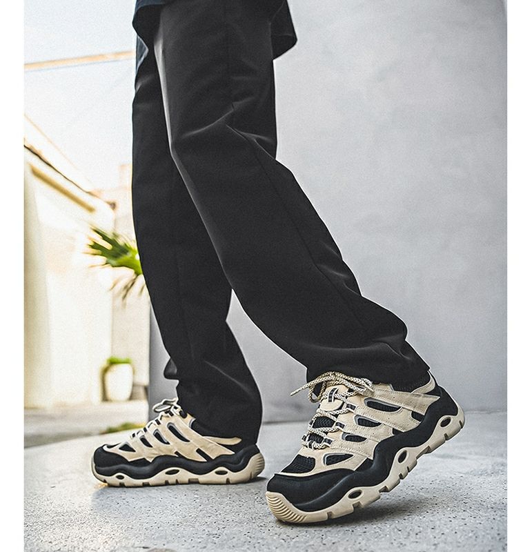 Trendy Men's Chunky Running Shoes With Height Increasing Sole_voghion.com