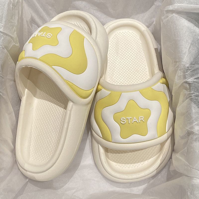 Women's cute thick-soled slippers that feel like stepping on shit, indoor home, bathroom, bathing, non-slip sandals, women's summer outer wear