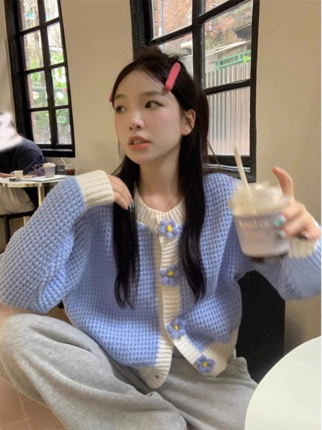 網紅溫柔甜美系毛衣外套女秋冬新款設計感小眾慵懶風chic針織開衫