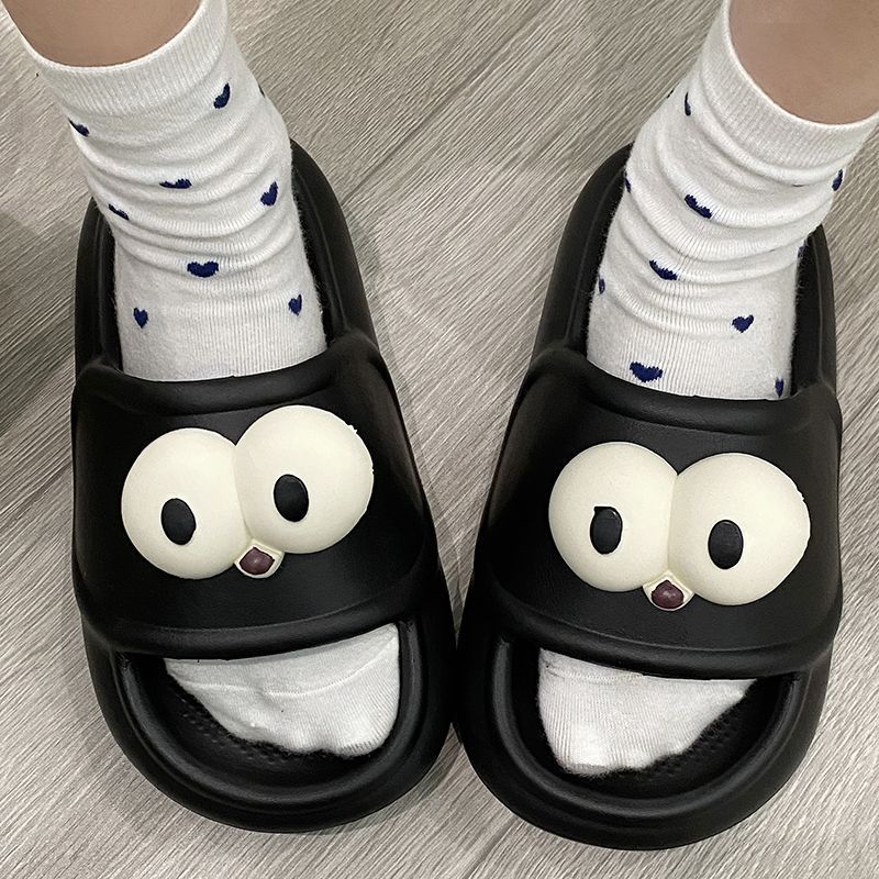Slippers female EVA funny eyes summer students indoor and outdoor wear non-slip thick-soled dormitory sandals that don't smell bad