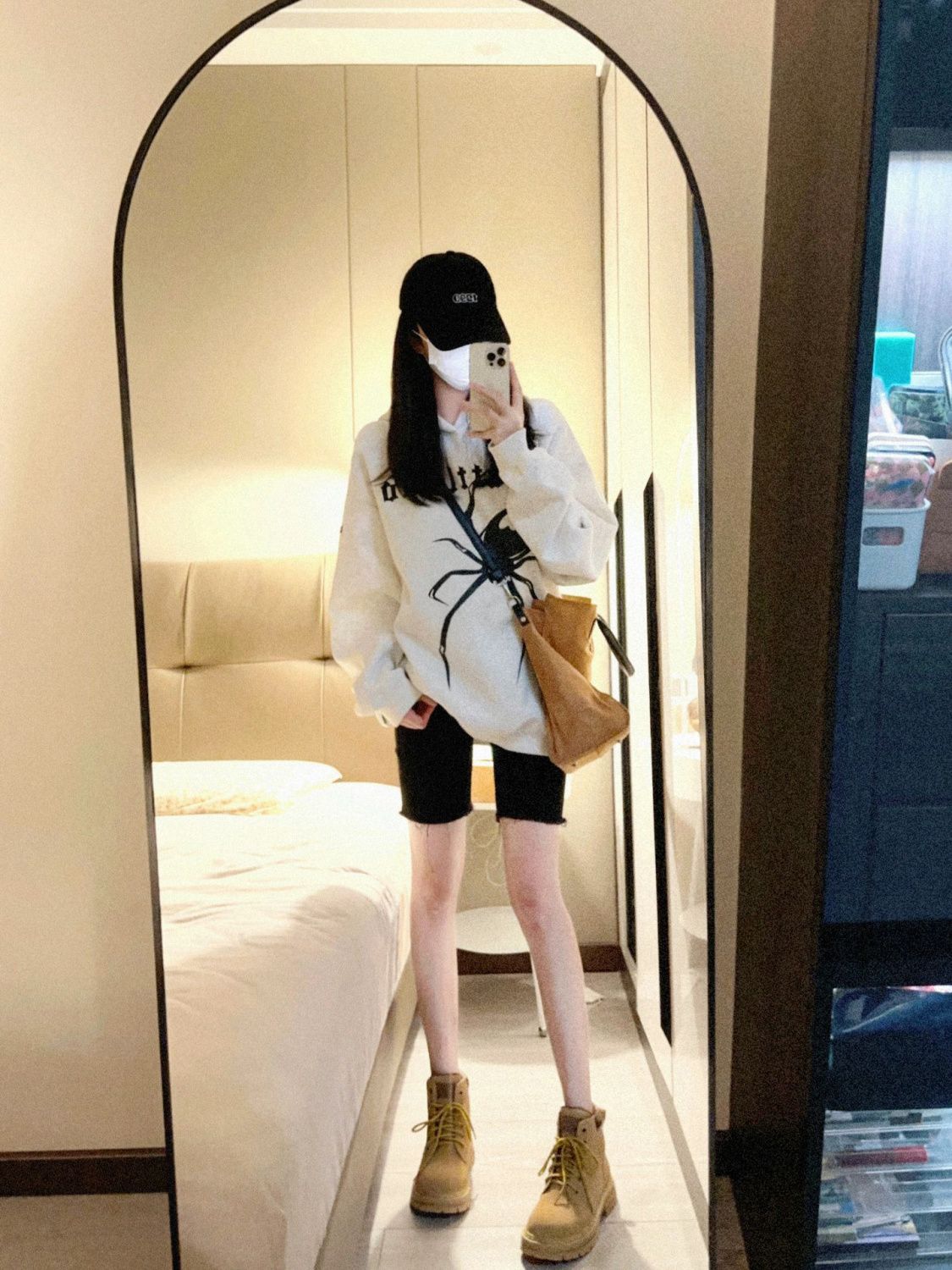 國潮牌美式復古蜘蛛連帽衛衣女2023新款春秋薄款oversize高街外套
