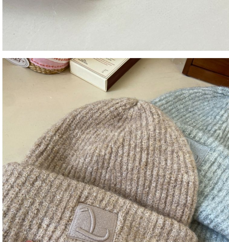 Knitted Beanie Hat For Men Warm Winter Woollen Hat Solid Colour_voghion.com