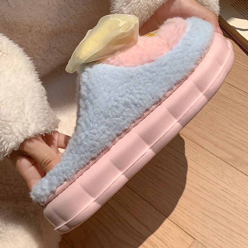 Cotton slippers women's winter waterproof home thick-soled plus velvet bag with student dormitory cute indoor and outdoor wear warm cotton shoes