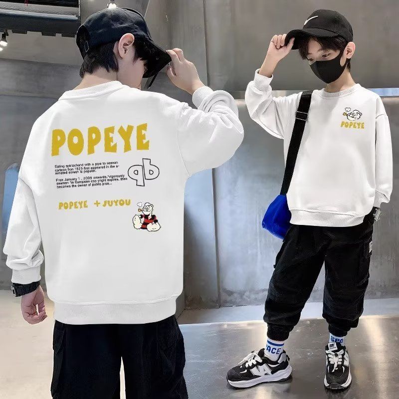 Boys Spring and Autumn Cool and Handsome Sweaters 2023 New Medium and Large Children's Clothes Street Clothes Boys Autumn Fashionable Tops Trendy