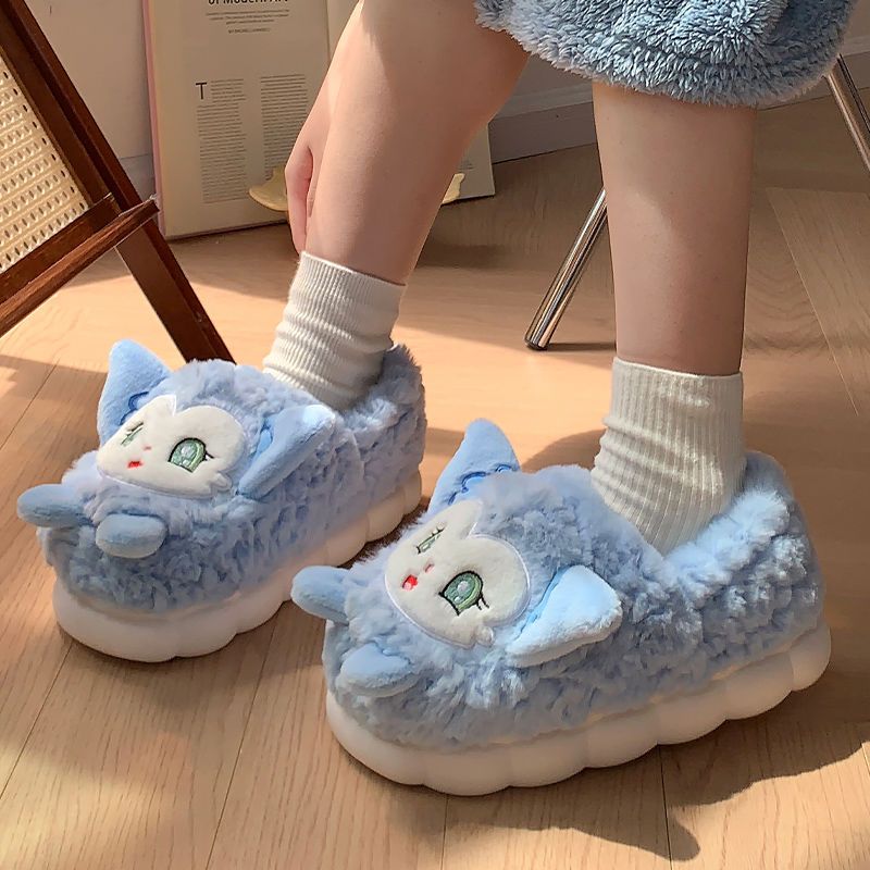 Cotton slippers women's winter waterproof home thick-soled plus velvet bag with student dormitory cute indoor and outdoor wear warm cotton shoes