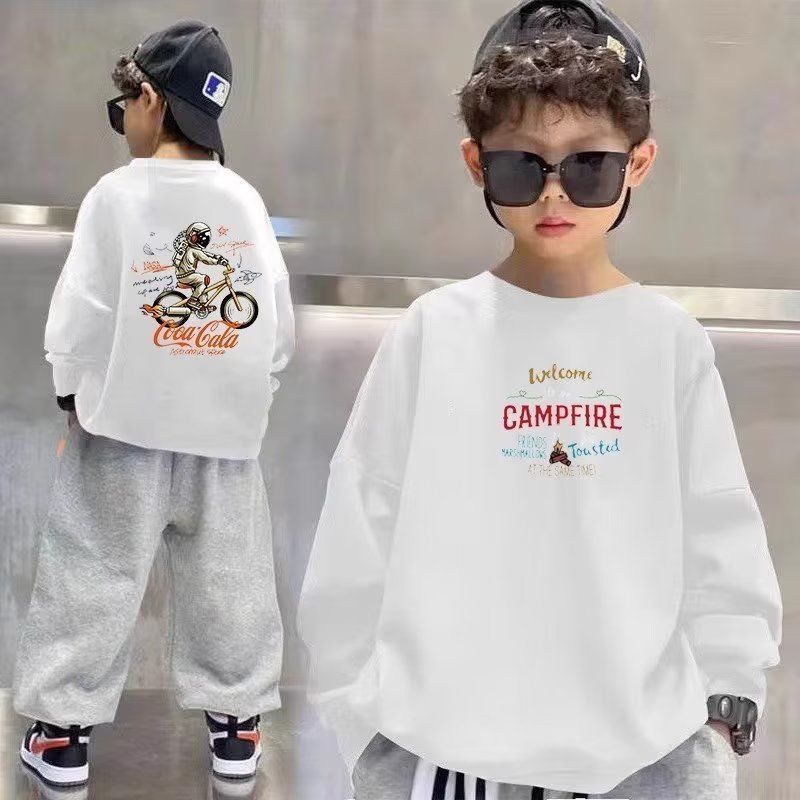 Boys Spring and Autumn Cool and Handsome Sweaters 2023 New Medium and Large Children's Clothes Street Clothes Boys Autumn Fashionable Tops Trendy