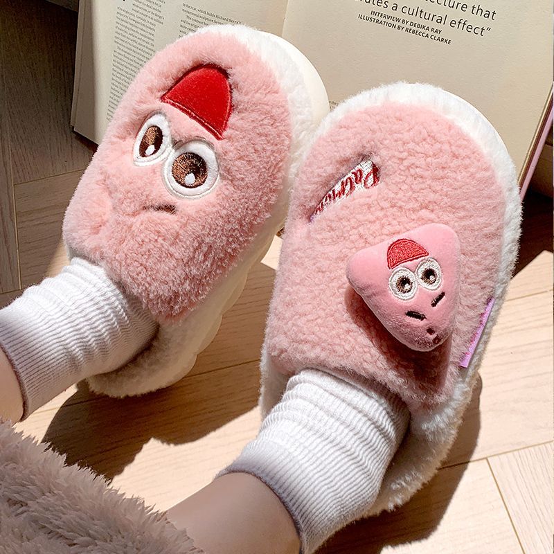 Cotton slippers women's winter waterproof home thick-soled plus velvet bag with student dormitory cute indoor and outdoor wear warm cotton shoes