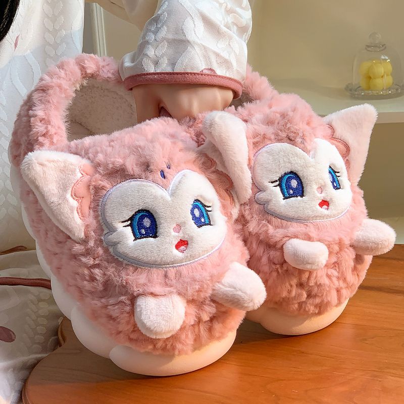 Cotton slippers women's winter waterproof home thick-soled plus velvet bag with student dormitory cute indoor and outdoor wear warm cotton shoes