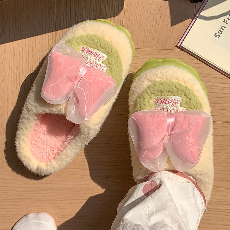 Cotton slippers women's winter waterproof home thick-soled plus velvet bag with student dormitory cute indoor and outdoor wear warm cotton shoes