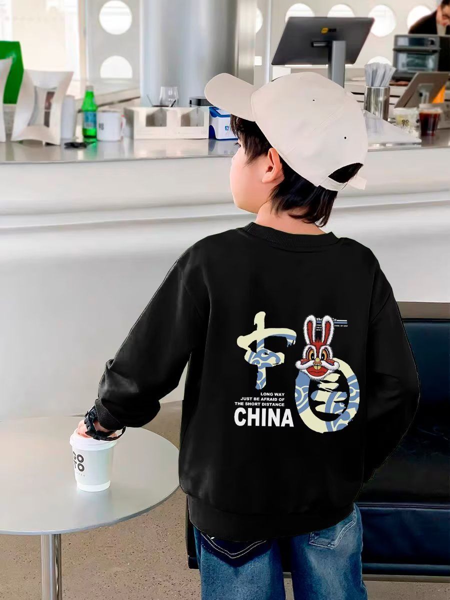 Boys Spring and Autumn Cool and Handsome Sweaters 2023 New Medium and Large Children's Clothes Street Clothes Boys Autumn Fashionable Tops Trendy