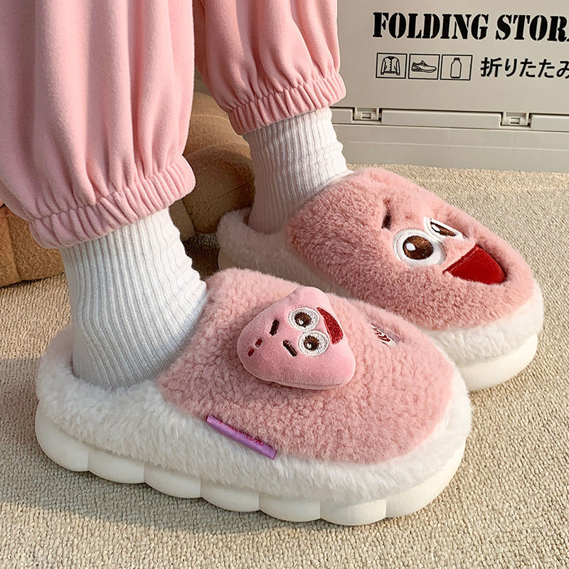 Cotton slippers women's winter waterproof home thick-soled plus velvet bag with student dormitory cute indoor and outdoor wear warm cotton shoes