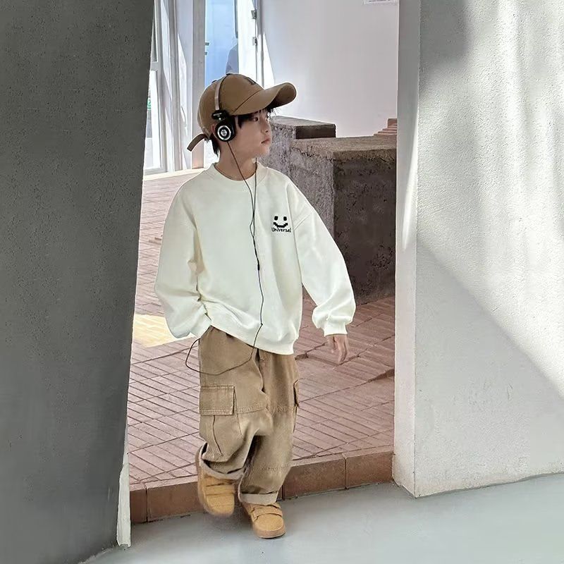  New Boys' Sweatshirts Spring and Autumn Style Large Boys' Long Sleeves Fashionable Boys' Tops Sportswear