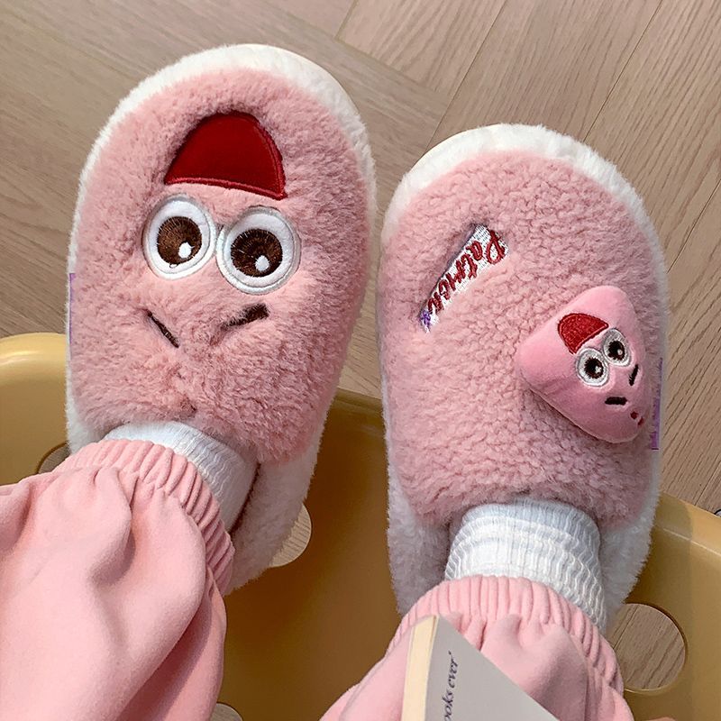 Cotton slippers women's winter waterproof home thick-soled plus velvet bag with student dormitory cute indoor and outdoor wear warm cotton shoes