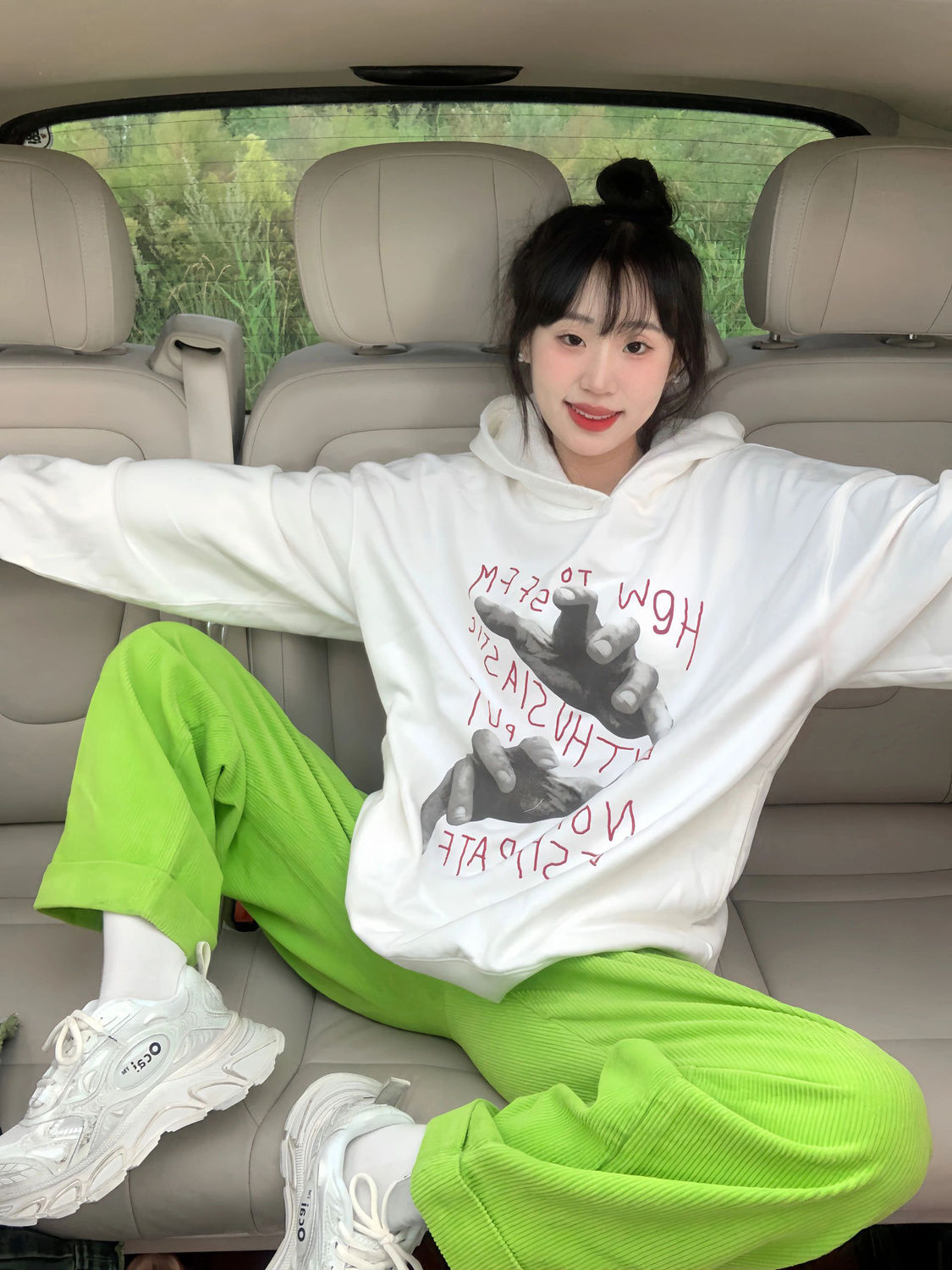 美式復古白色衛衣女春秋設計感小眾ins潮連帽oversize慵懶風上衣