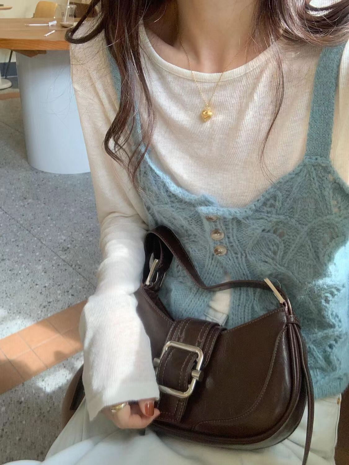 Korean Style Literature and Art Minimalist Ins Stick Bag 2023 Autumn New Underarm Bag Small Retro Fashion Shoulder Bag