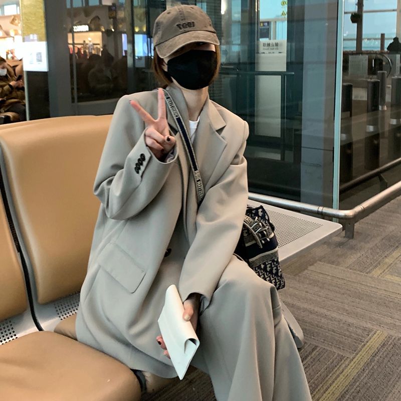 Milk tea gray small blazer women's short 2023 spring and autumn new style small high-end casual loose suit