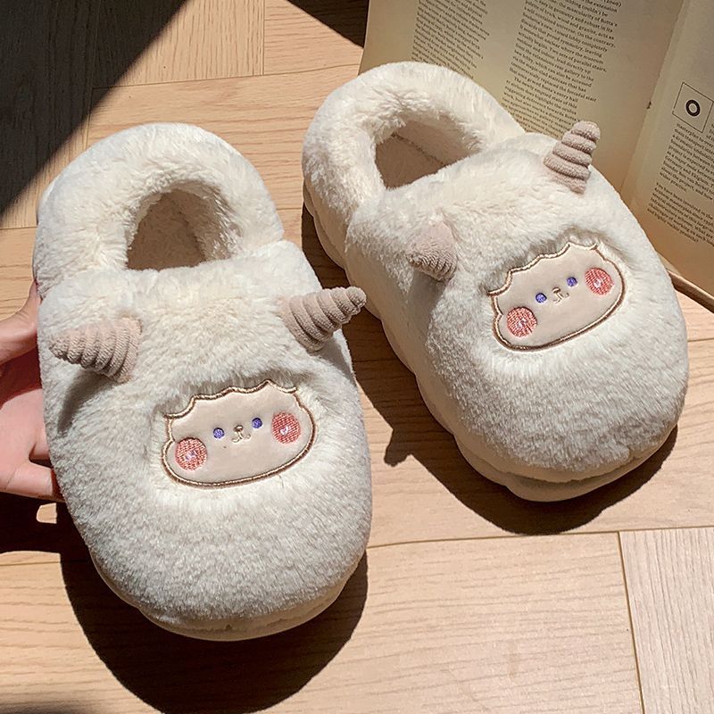 Cotton slippers women's winter waterproof home thick-soled plus velvet bag with student dormitory cute indoor and outdoor wear warm cotton shoes