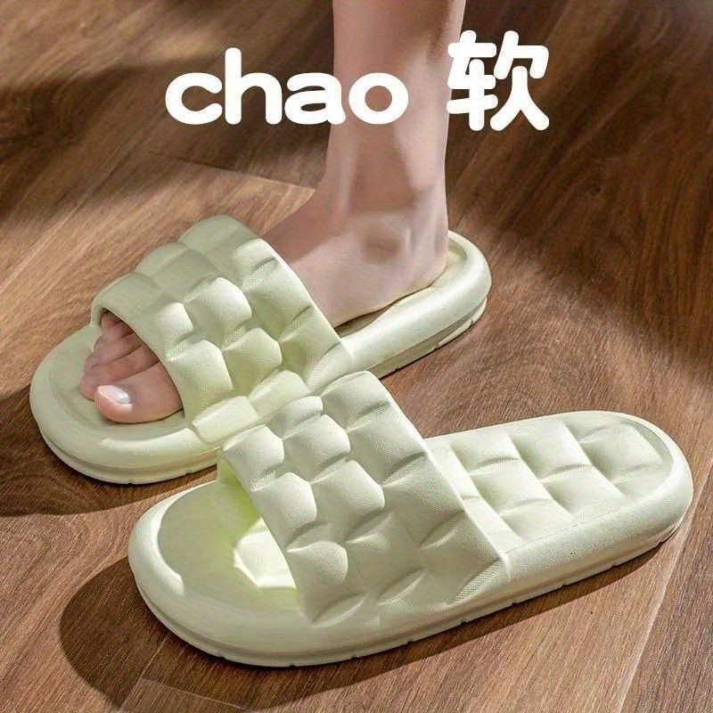 Slippers women's summer home thick bottom non-slip square home indoor couple deodorant bathroom slippers home men's summer