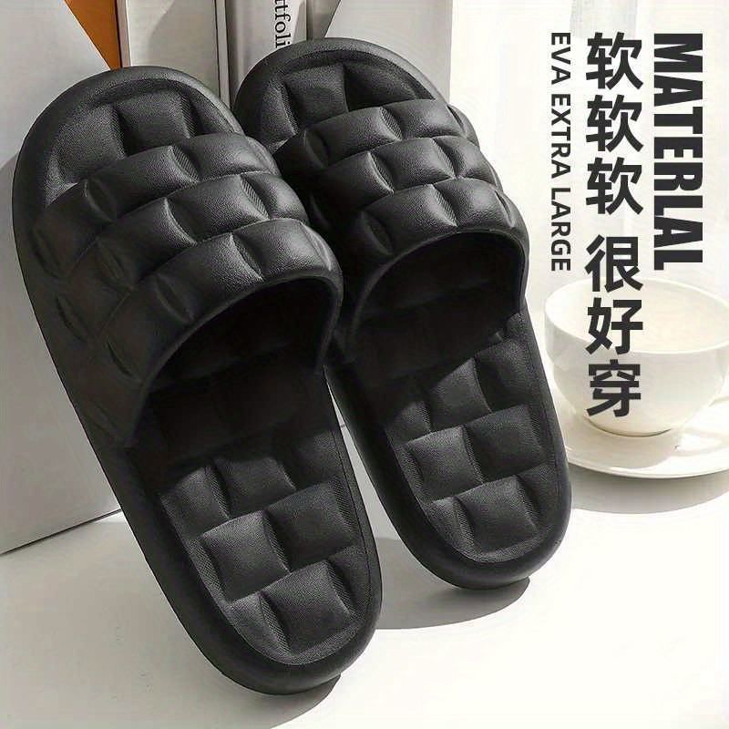 Slippers women's summer home thick bottom non-slip square home indoor couple deodorant bathroom slippers home men's summer