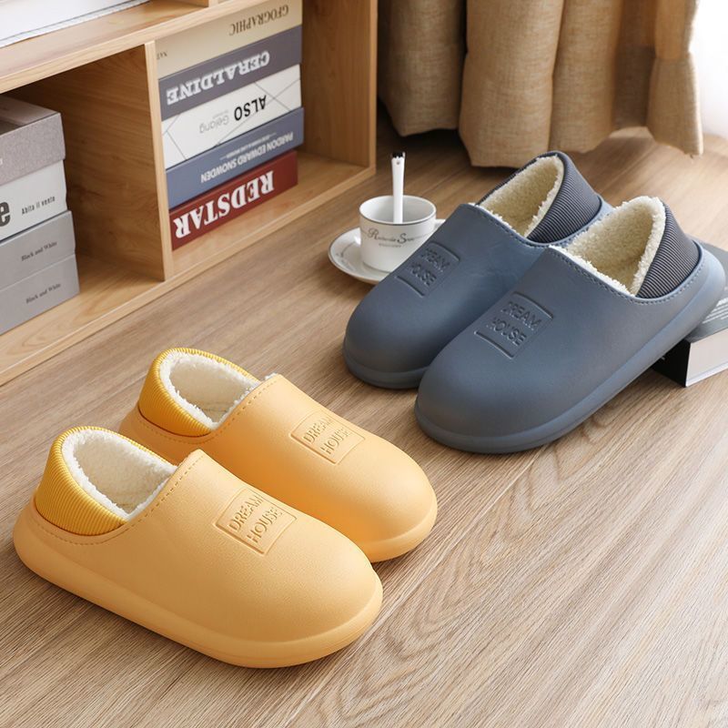  Autumn and Winter Popular EVA Waterproof and Warm Cotton Slippers Women's Non-Slip Home Outdoor Wear Autumn and Winter Indoor Couple Cotton Shoes