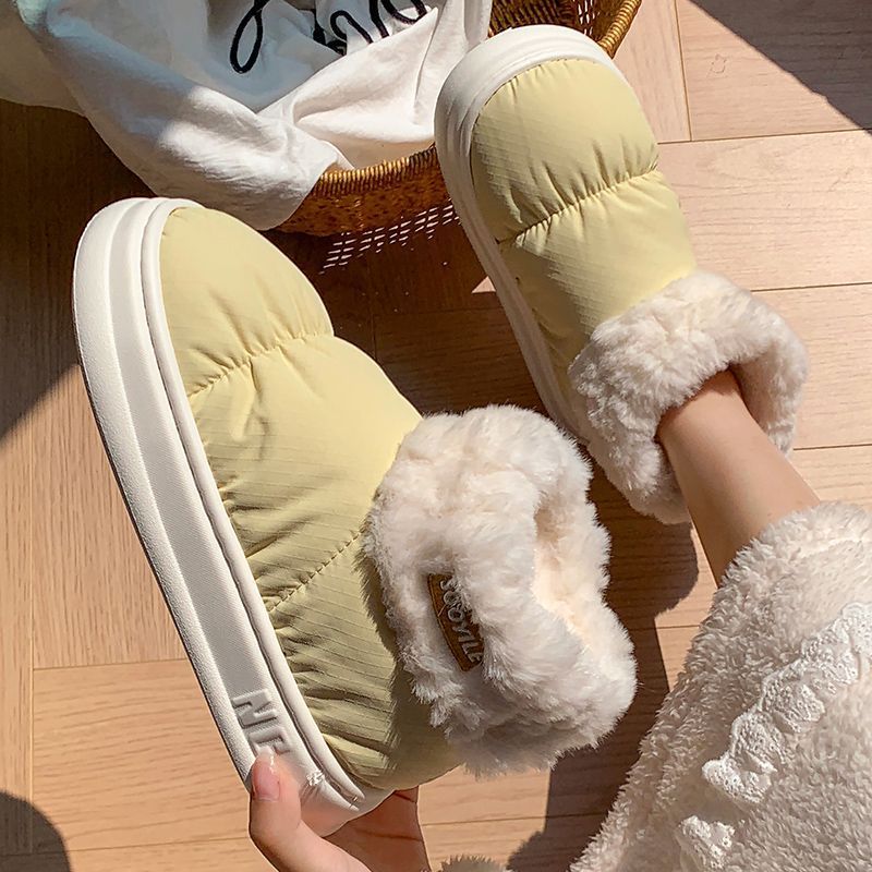 Cotton slippers women's winter waterproof home thick-soled plus velvet bag with student dormitory cute indoor and outdoor wear warm cotton shoes