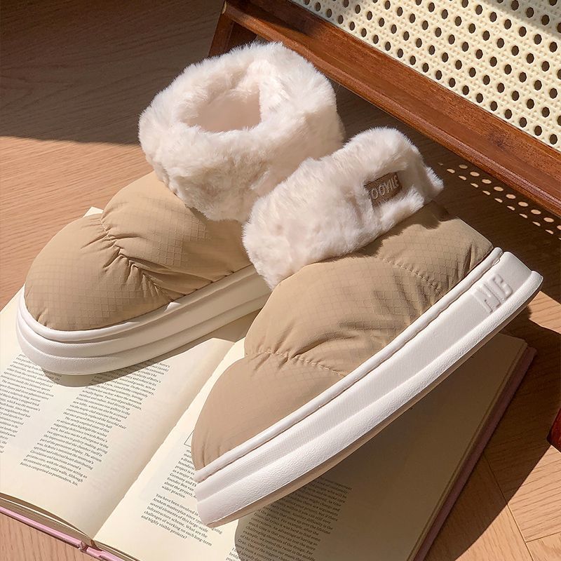 Cotton slippers women's winter waterproof home thick-soled plus velvet bag with student dormitory cute indoor and outdoor wear warm cotton shoes
