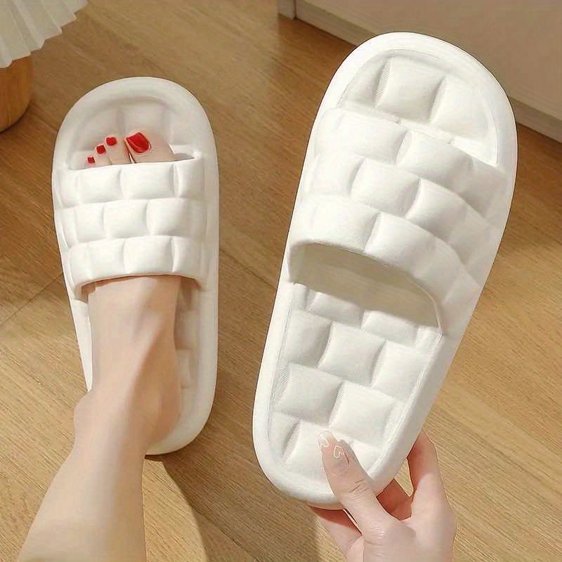 Slippers women's summer home thick bottom non-slip square home indoor couple deodorant bathroom slippers home men's summer