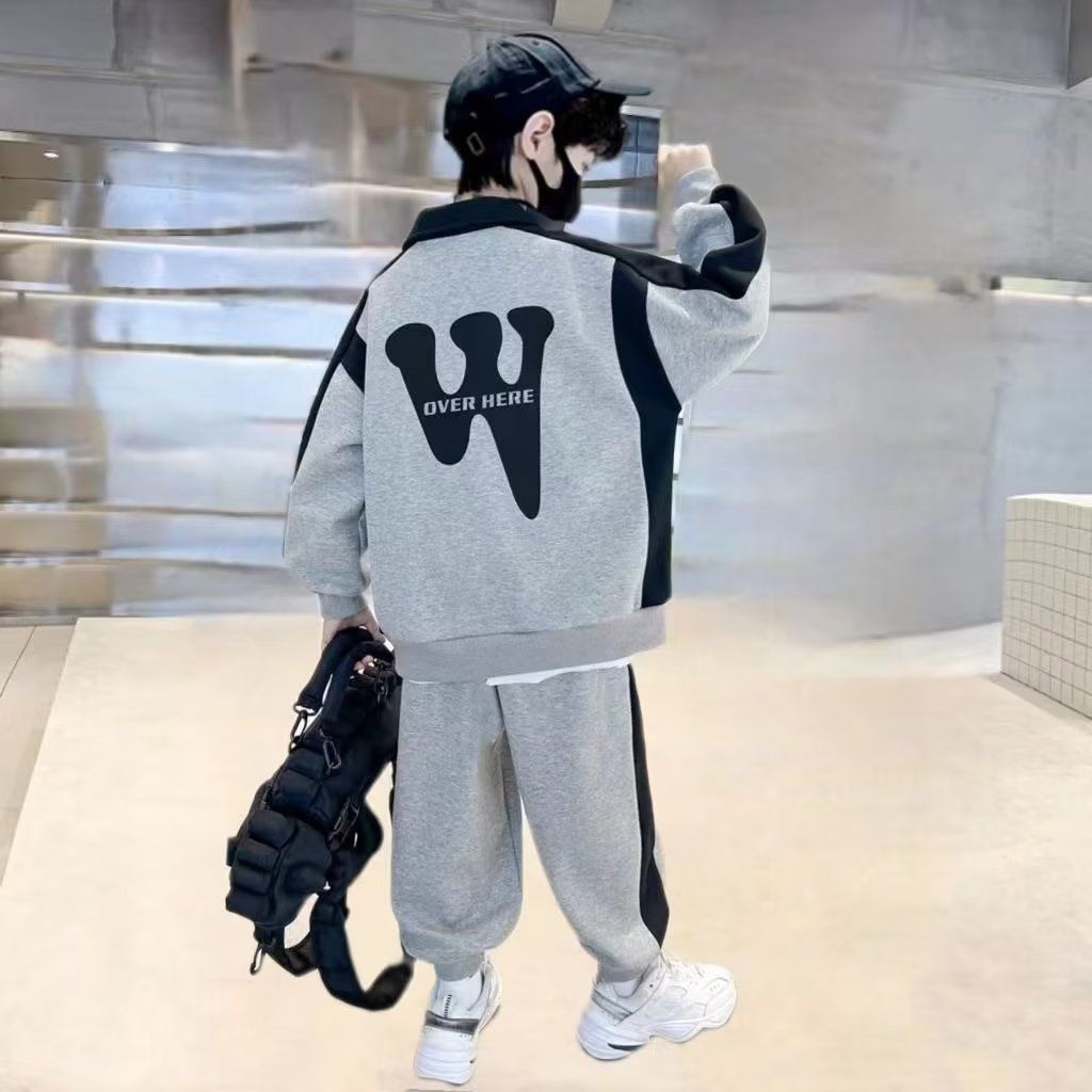 Children's clothing boys' autumn clothing set  new style medium and large children's boys' fashionable sports spring and autumn two-piece set Korean version