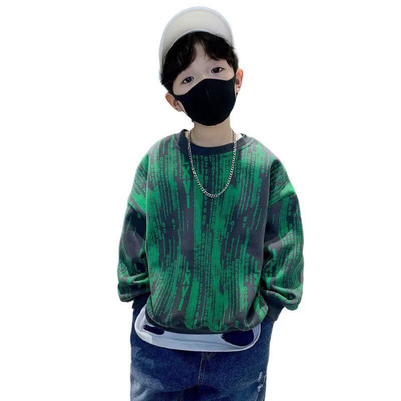  New Boys Autumn Clothes Spring Autumn  New Boys Long Sleeve Autumn Boys Big Children Children's Tops Fashionable