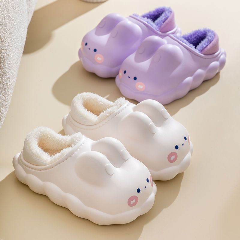 Winter children's bag heel cotton slippers for men and women waterproof thick-soled home indoor non-slip warm cotton slippers