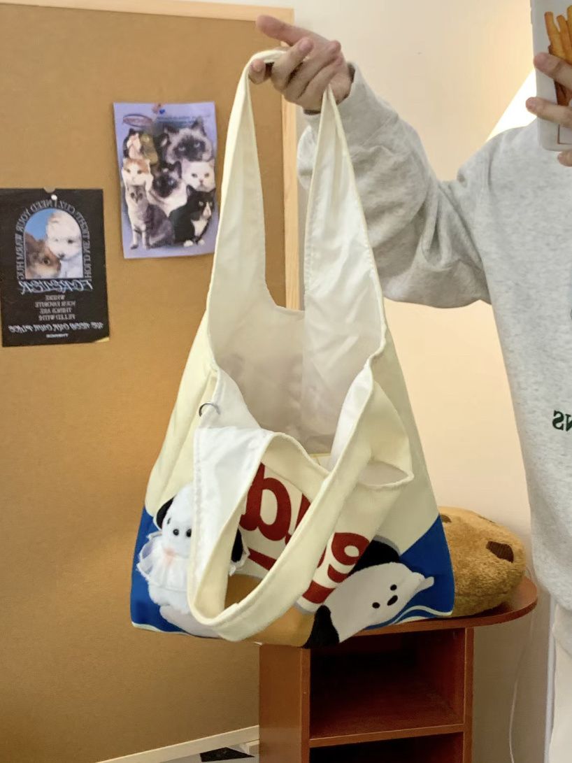 Bags for women  new cute girl shoulder bag Korean style small fresh student class canvas handbag for women
