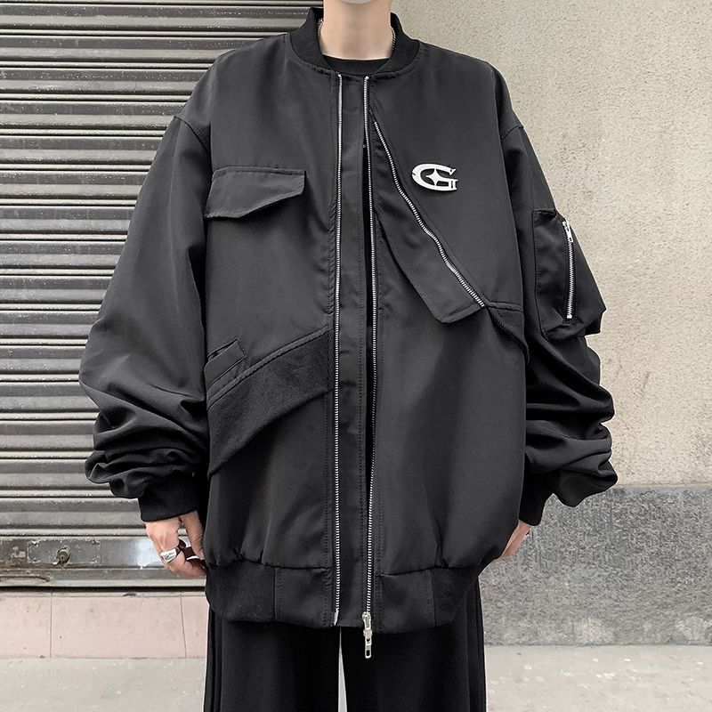 棒球服男款春秋季美式高街百搭飛行員夾克高級感痞帥寬鬆工裝夾克