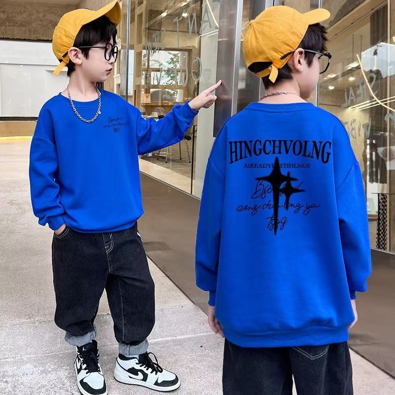  New Boys Autumn Clothes Spring Autumn  New Boys Long Sleeve Autumn Boys Big Children Children's Tops Fashionable