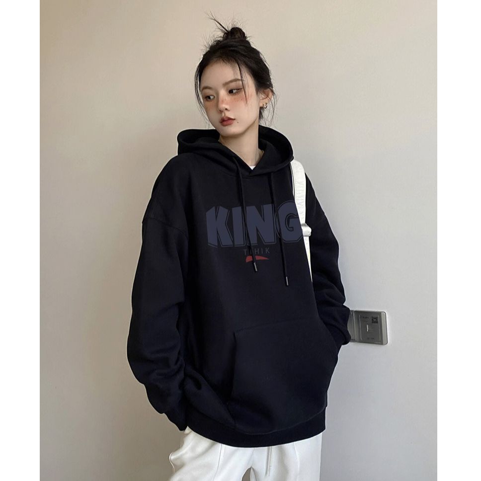 100%重磅純棉衛衣女小眾設計感春秋2023新款寬鬆薄款慵懶風上衣潮