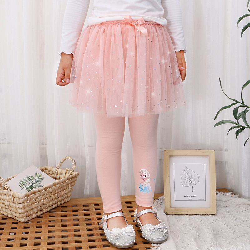  new autumn Korean style girls' skirt pants mesh baby girl trousers leggings Princess Elsa