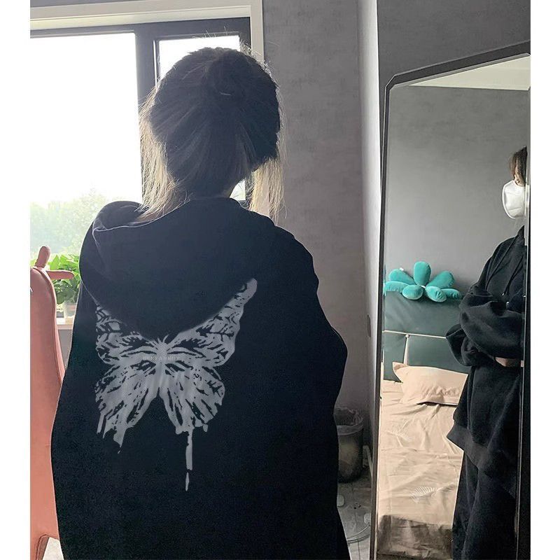 100%重磅純棉oversize連帽衛衣女2023春秋薄款穿搭慵懶風小眾外套