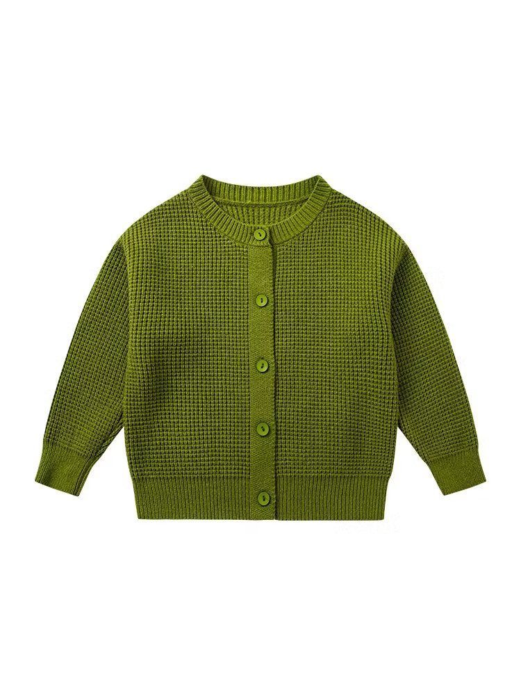 Children's casual autumn knitted cardigan 2023 spring and autumn new style autumn round neck baby tops for small and medium-sized children
