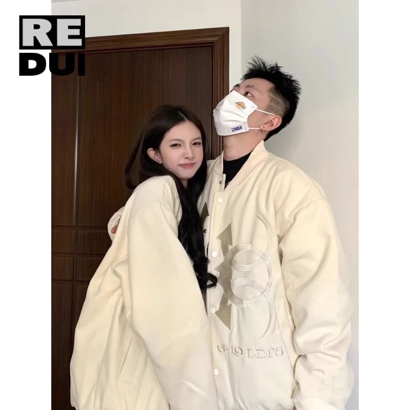 棒球服情侶裝外套2023新款國潮刺繡春秋冬季款潮牌vintage潮男女