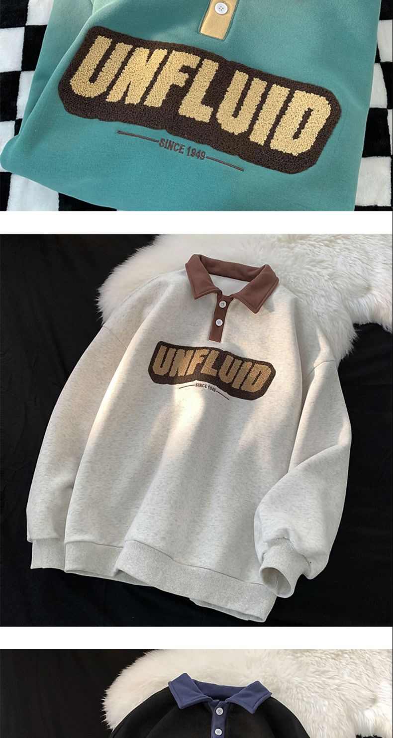 Herren Polo Sweatshirt Bestickt Locker Geschnitten Für Den Herbst_voghion.com