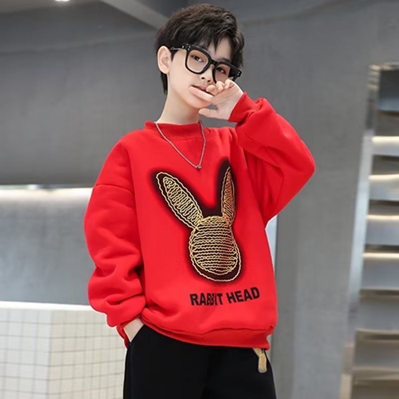 2023 New Boys Autumn Clothes Spring Autumn 2023 New Boys Long Sleeve Autumn Boys Big Children Children's Tops Fashionable