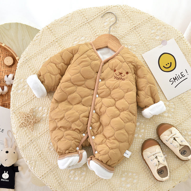 Baby clothes, cotton thickened bread clothes, autumn and winter baby jumpsuits, warm thin cotton clothes, newborn outing clothes