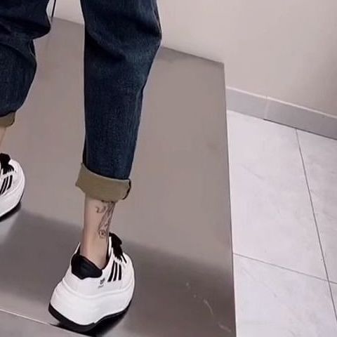 2023秋季新款高腰哈倫牛仔褲女梨形身材寬鬆顯瘦卷邊老爹褲子