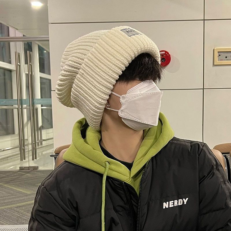 帽子男冬季青年韓版帥氣加厚保暖針織帽大頭圍加絨防寒毛線堆堆帽