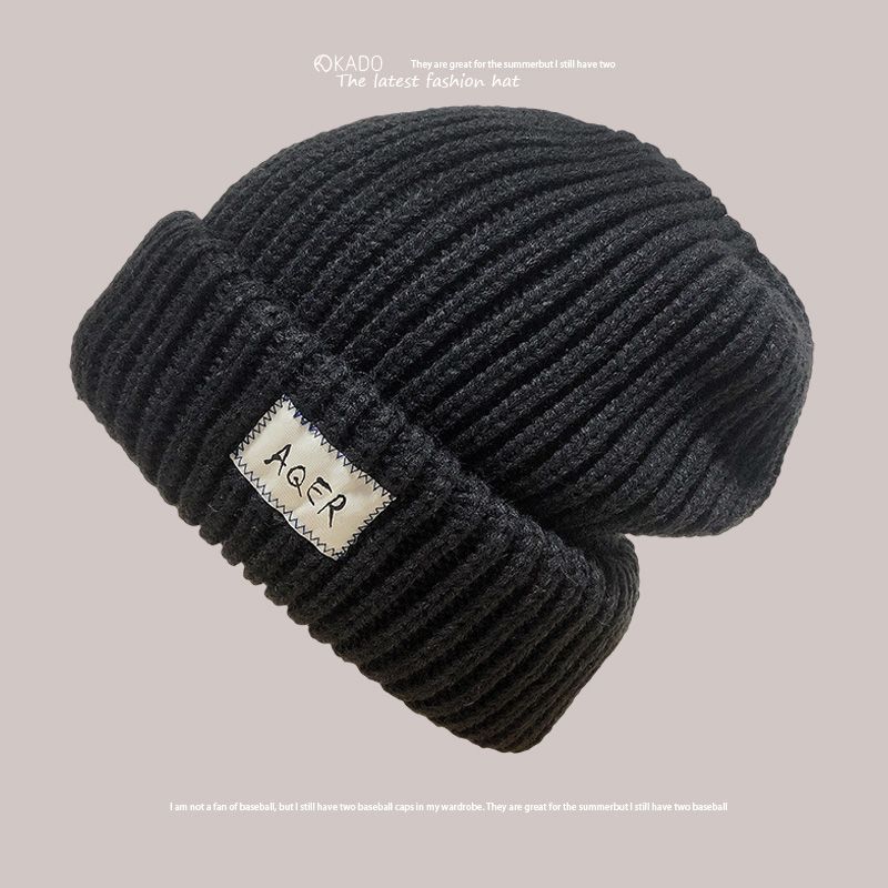 帽子男冬季大头围堆堆帽ins毛线帽宽松加厚百搭保暖针织薄款冷帽