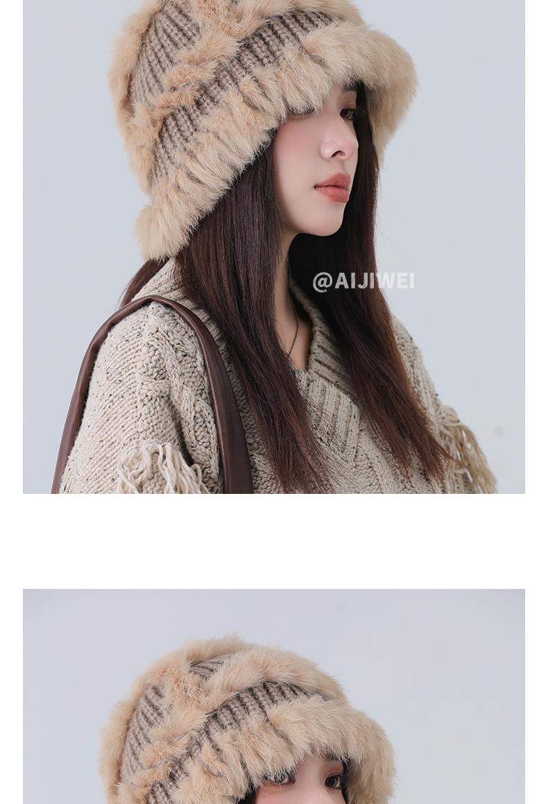 Cappello in maglia di pelo di coniglio donna invernale_voghion.com